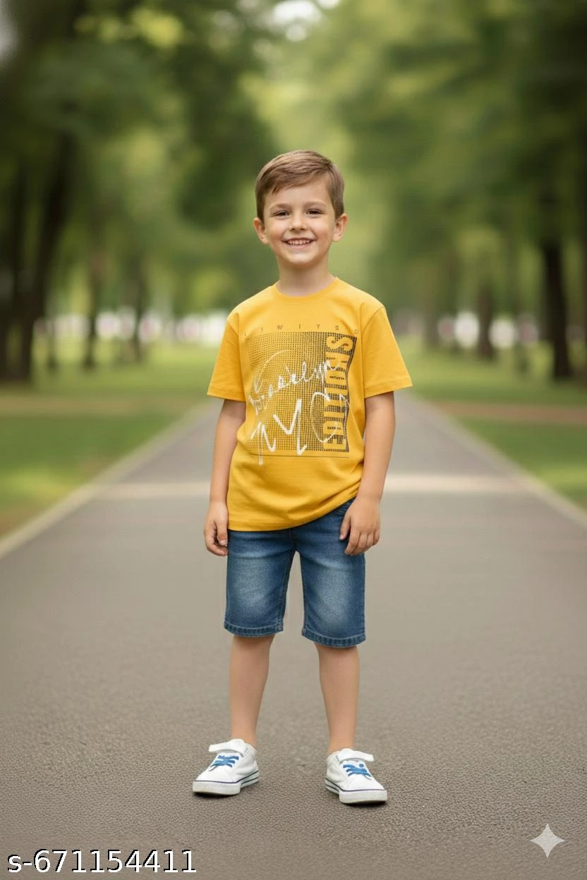 KIDSBOYS TISHRT YELLOW ALWAYS  SMILE PRINT