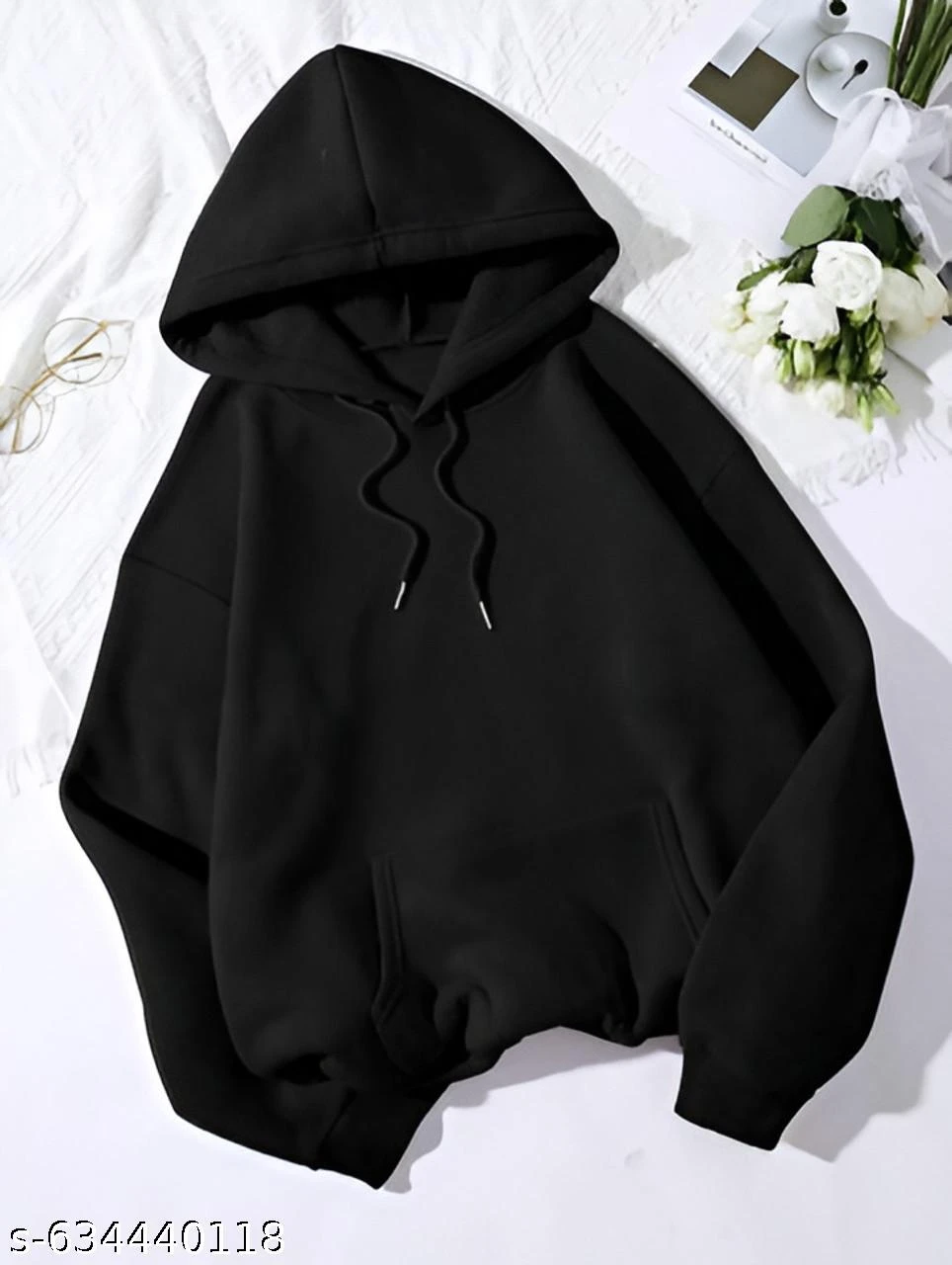 MEN BLACK HOODIE | SOLID BLACK WINTER HOODIE FOR MEN | PLAIN FLEECE HOODIE MEN | FULL SLEEVE HOODIE FOR WINTER | CASUAL TRENDY HOODIE FOR MEN | COMFORT FIT HOODIE | MEN’S WINTER WEAR HOODIE